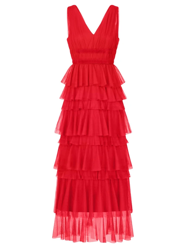 APART Fashion Women's Abendkleid Dress, red, 18