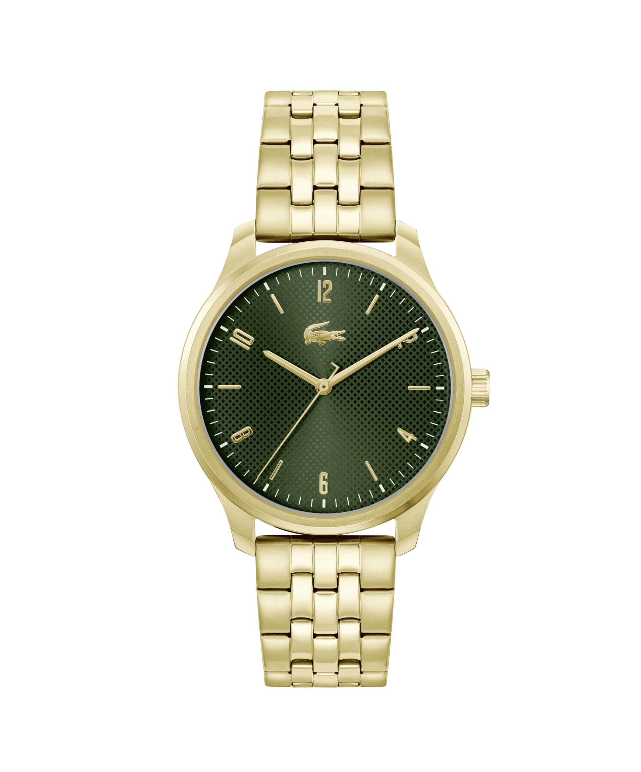Lacoste Three Hand Quartz Movement Watch for Men LISBON Collection with Gold Colored Stainless Steel Bracelet - 2011326