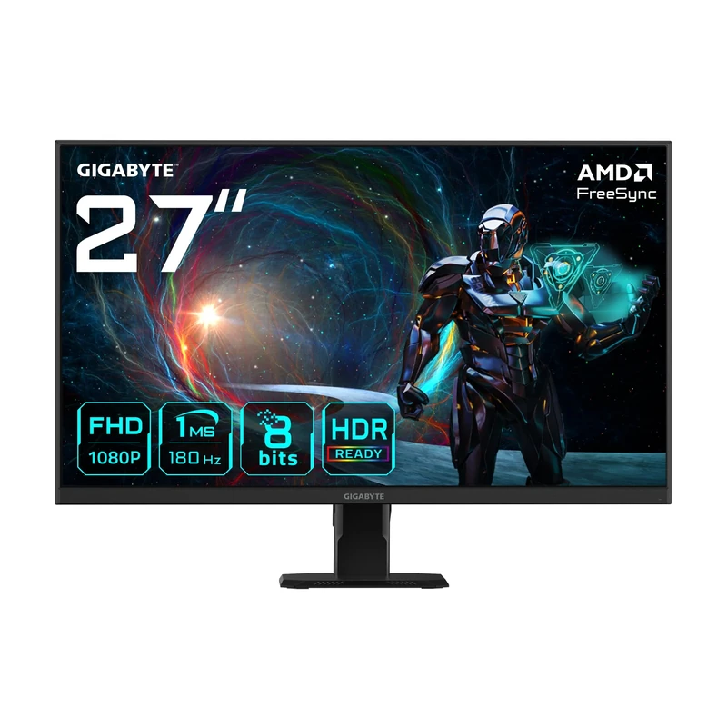Gigabyte GS27FA 27" FHD Gaming Monitor - 1920 x 1080, 180Hz, 1ms, 300 cd/m², FreeSync, HDR Ready, HDMI 2.0
