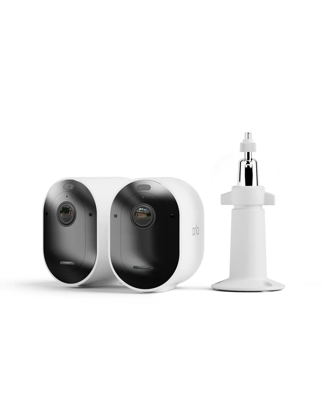 Arlo Pro 5 Security Camera Outdoor Wireless with Pro Wall Mount, 2K Outdoor Camera Kit, Battery Operated, Advanced Colour Night Vision, Dual-Band Wifi & Free Trial of Secure, 2 Cameras, White