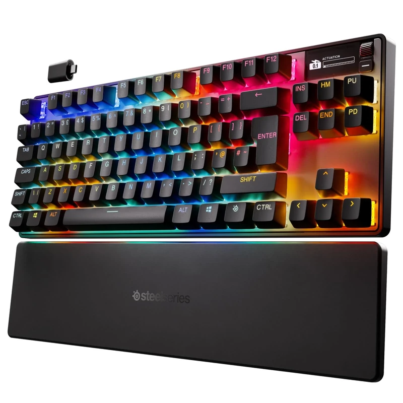 SteelSeries Apex Pro TKL Wireless Gen 3 - Wireless Gaming Keyboard - Adjustable Actuation Hall Effect Switches; Game-Ready Presets - Rapid Trigger, Protection Mode, Rapid Tap/SOC - English QWERTY