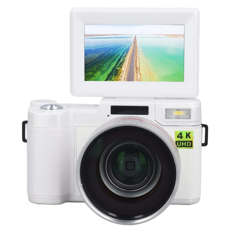 4K Digital Camera for Photography Autofocus 48MP Vlogging Camera for YouTube with 3'' 180°Flip Screen 4X Digital Zoom Video Compact Travel Camera with 32G SD Card,Flash,