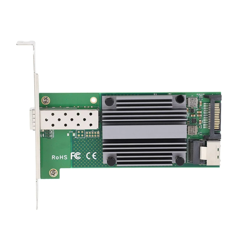 10Gb Ethernet NIC Card, M.2 B+M KEY SFP+, High Speed Data Transmission, Interrupt Throttling Control, IEEE 802.3, for FreeBSD, ESXi,