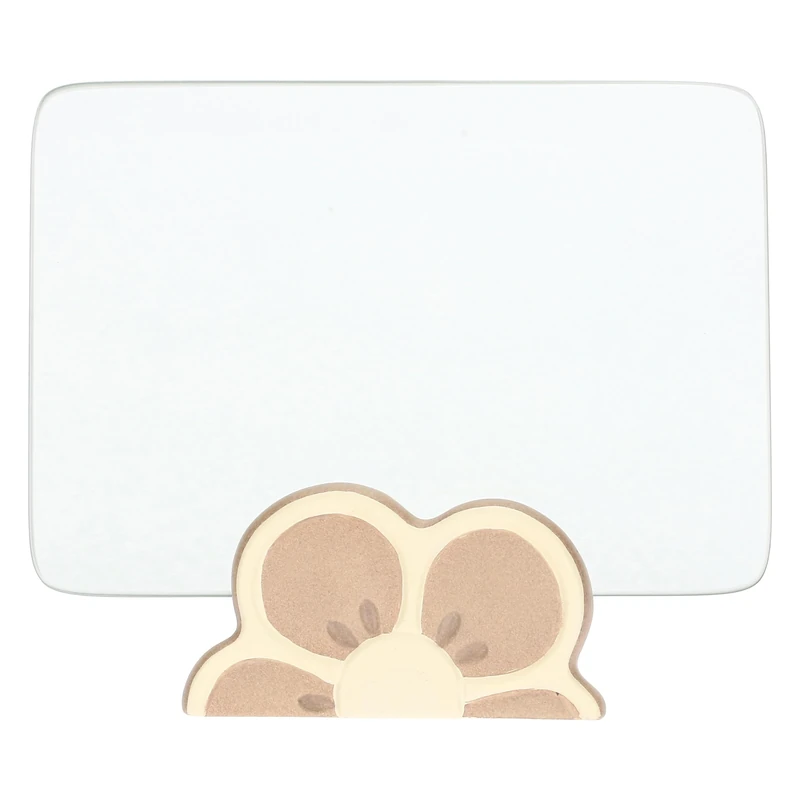 THUN Iconic Elegance Pink Ceramic Glass Photo Frame with Flower Base