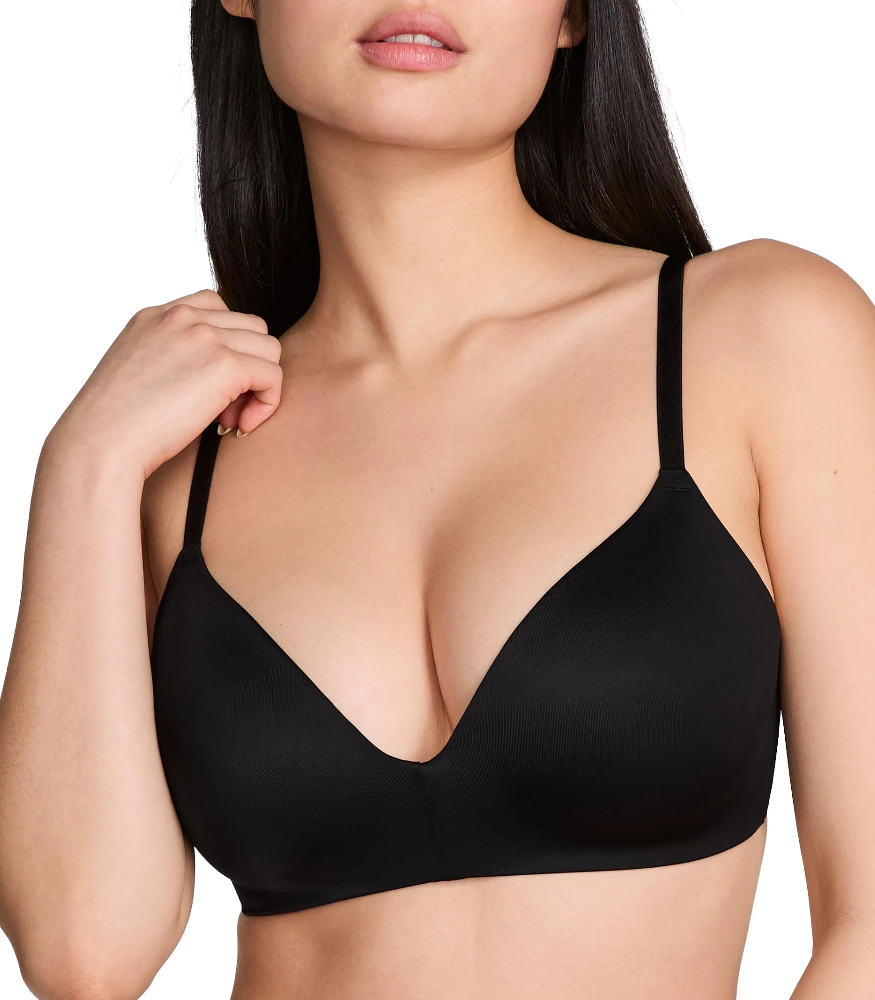 Victoria's Secret Women's Pink Wear Everywhere Lightly Lined Wireless T-Shirt Bra, Bras for Women (32A - 38DDD), Pure Black (New Look), 38D
