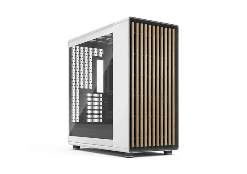 Fractal Design North XL RC Chalk White TG Clear - PC Case for Reverse Connector Motherboards - Includes 3 x 140 mm Fans - Type-C USB - RC ATX Full Tower Case