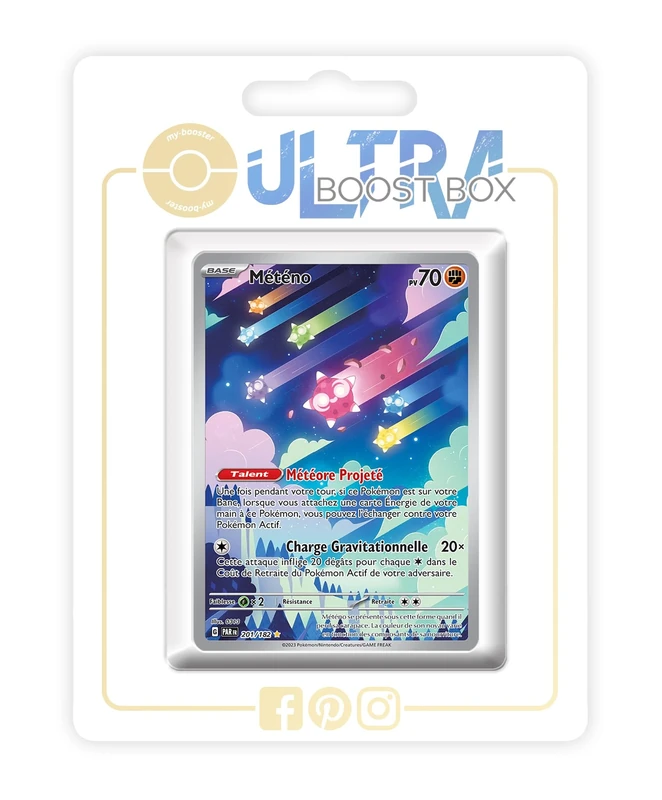 Météno (Minior) 201/182 Alternative Shiny Pokémon Gallery - my-booster X Écarlate et Violet 4 - Faille Paradoxe Box of 10 Pokemon French Cards