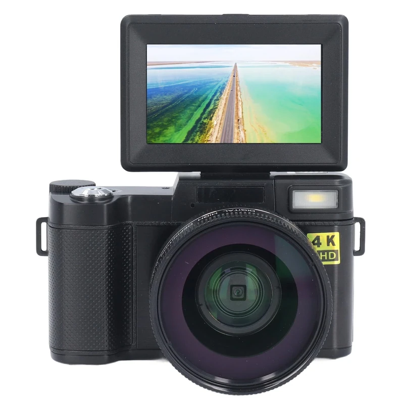 4K Digital Camera for Photography Autofocus 48MP Vlogging Camera for YouTube with 3'' 180°Flip Screen 4X Digital Zoom Video Compact Travel Camera with 32G SD Card,Flash,