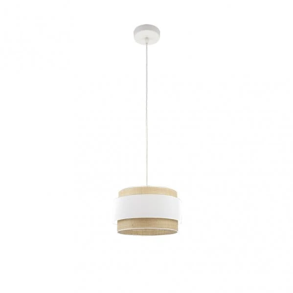 Zarivy Pendant Light 1xE27, Natural/White, Dimensions 30x30cm, Ideal for Lighting and Decorating Indoor Spaces.