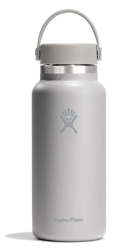 HYDRO FLASK - Wide Mouth Water Bottle 946 ml (32 oz) - Vacuum Insulated Stainless Steel Water Bottle with Leak Proof Flex Cap and Powder Coat - Birch