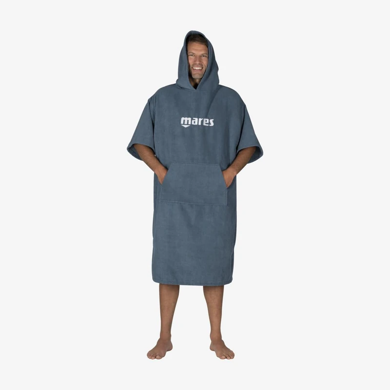 Mares Ascent Poncho; Post Dive Microfiber Poncho; Unisex; One Size, Blue - Image 1