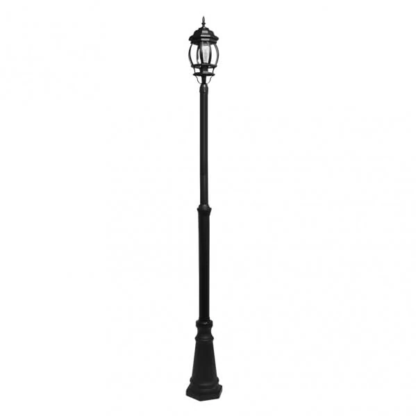 Outdoor Street lamp Aluminium, IP44, 1xE27, 228x18x18 cm, Ideal for Illuminating Outdoor Spaces and improving Security in Gardens and entrances.