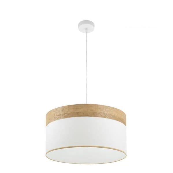 Zarivy Pendant 2xE27 White Light Wood 50x50cm - Decorative Lighting for Modern Spaces, Ideal for Dining Rooms and Living Rooms.