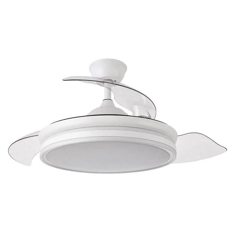 Zarivy White Fan 59W 6980lm 4 Blades 34.5/42x50/107 D.3 DC, Remote Control and Dimmer for efficient Cooling.