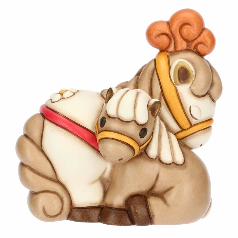 THUN Pair of Priscilla and Lea Horses in Aeolian Ceramic