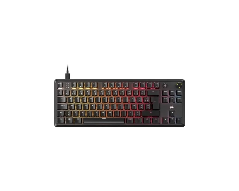 Corsair K70 Core TKL RGB Keyless Mechanical Gaming Keyboard - MLX Red v2 Linear Switches Pre-Lubricated - Double Layer Sound Attenuation - ABS Key Caps - AZERTY FR - Black