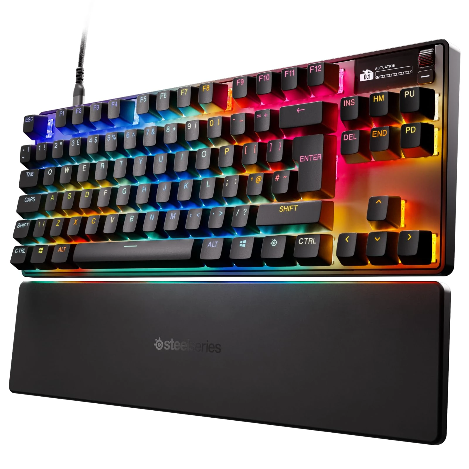 SteelSeries Apex Pro TKL Gen 3 - Gaming Keyboard - Hall Effect Switches; OmniPoint 3.0 - Adjustable Actuation - Game-Ready Presets - Rapid Trigger, Protection Mode, Rapid Tap/SOCD - English QWERTY
