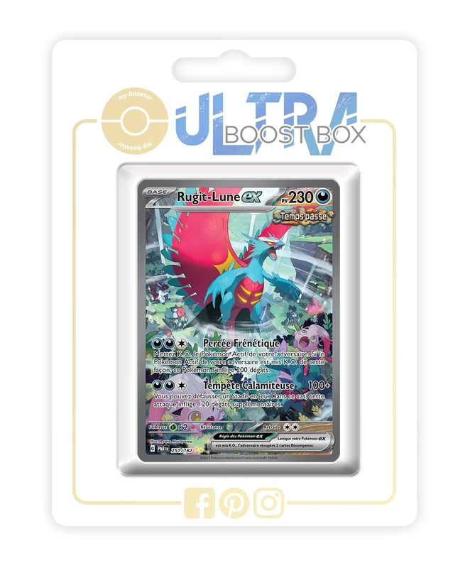Rugit-Lune ex (Roaring Moon ex) 251/182 Ancient Alternative Shiny Pokémon Gallery - 4 - Faille Paradoxe Box of 10 Pokemon French Cards