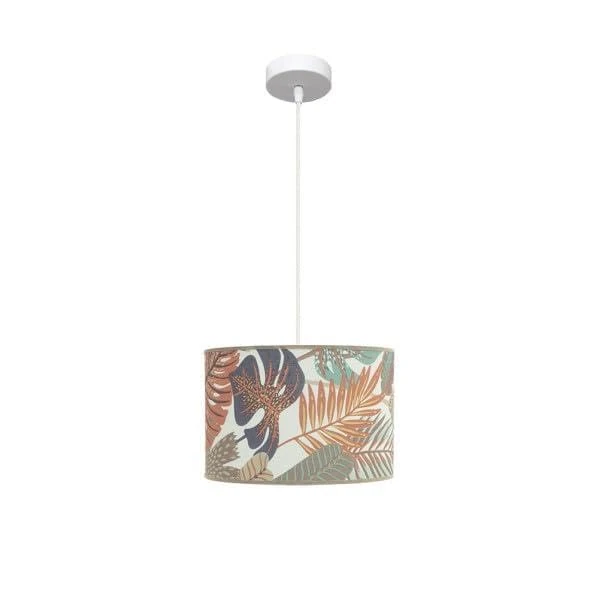 Zarivy Pendant Light 30D E27, White with Print, Ideal for Illuminating and Decorating Indoor Spaces.