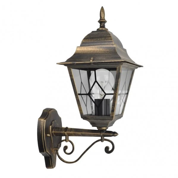 Zarivy Outdoor Wall Light in Aluminium Bootes, with an Elegant Design in Black and Gold. Ideal for Outdoor Lighting and Decoration. Dimensions: 44 x 27 x 18 cm, with IP44 Protection. - Image 1