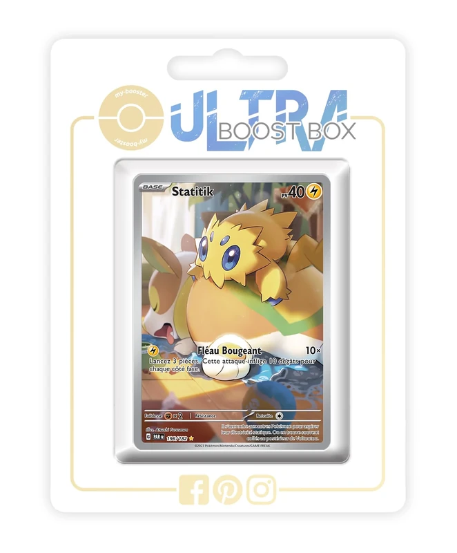 Statitik (Joltik) 196/182 Alternative Shiny Pokémon Gallery - my-booster X Écarlate et Violet 4 - Faille Paradoxe Box of 10 Pokemon French Cards