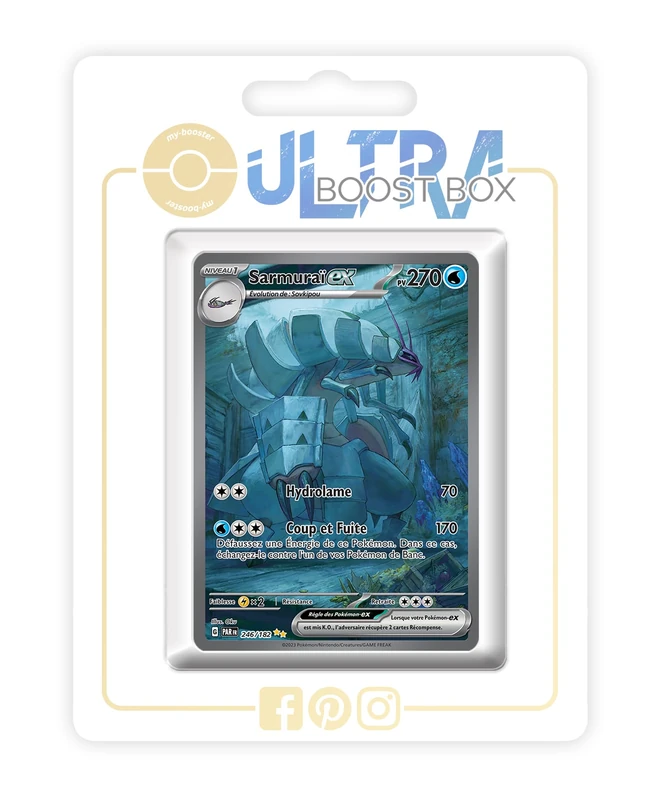 Sarmuraï ex (Golisopod ex) 246/182 Alternative Shiny Pokémon Gallery - 4 - Faille Paradoxe Box of 10 Pokemon French Cards