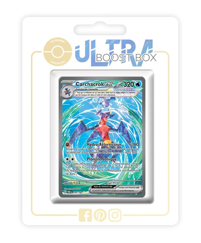 Carchacrok ex (Garchomp ex) 245/182 Tera Alternative Shiny Pokémon Gallery - 4 - Faille Paradoxe Box of 10 Pokemon French Cards