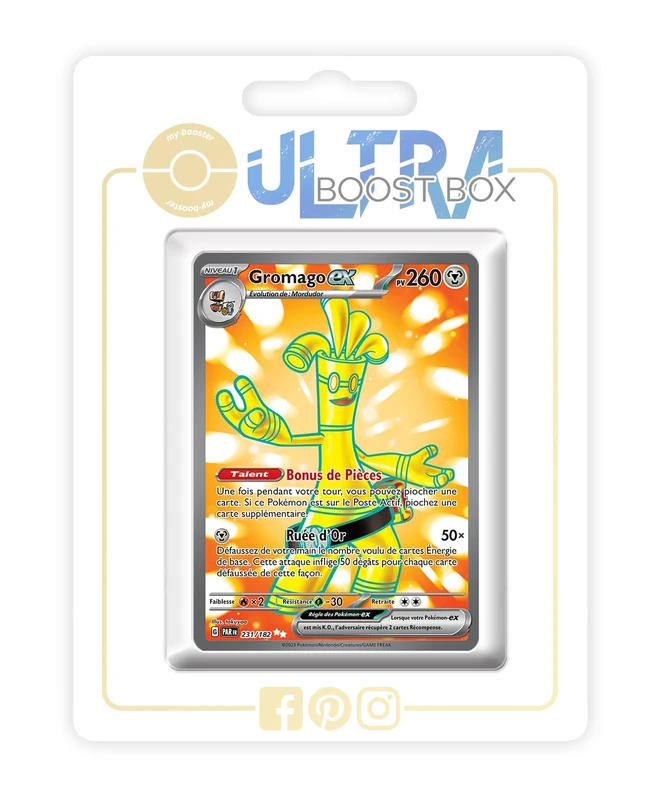 Gromago ex (Gholdengo ex) 231/182 Shiny Full Art - 4 - Faille Paradoxe Box of 10 Pokemon French Cards