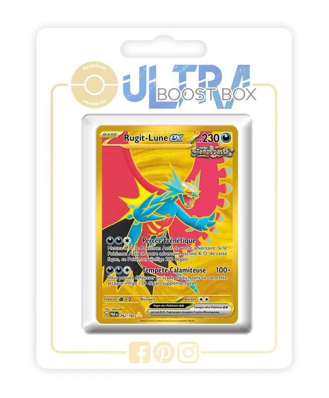 Rugit-Lune ex (Roaring Moon ex) 262/182 Ancient Shiny Gold - 4 - Faille Paradoxe Box of 10 Pokemon French Cards
