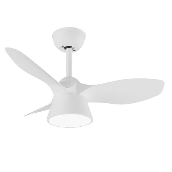 Zarivy 36W 2680LM White 3 Blade 82° Angle DC Cube Fan with Three Light Temperatures (3000K, 4500K, 6000K) and Remote Control with Timer and Memory.