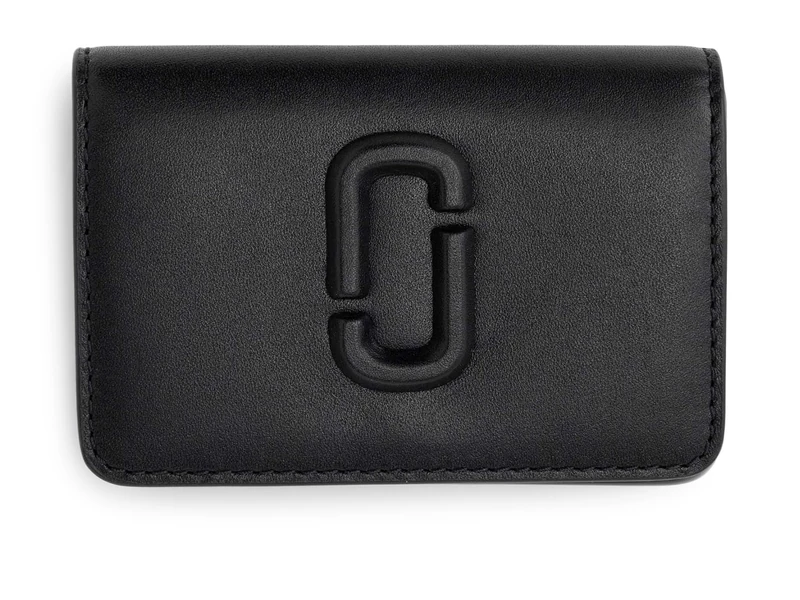 MARC JACOBS Women's The Business Card Holder Wallet, Black, ONE Size