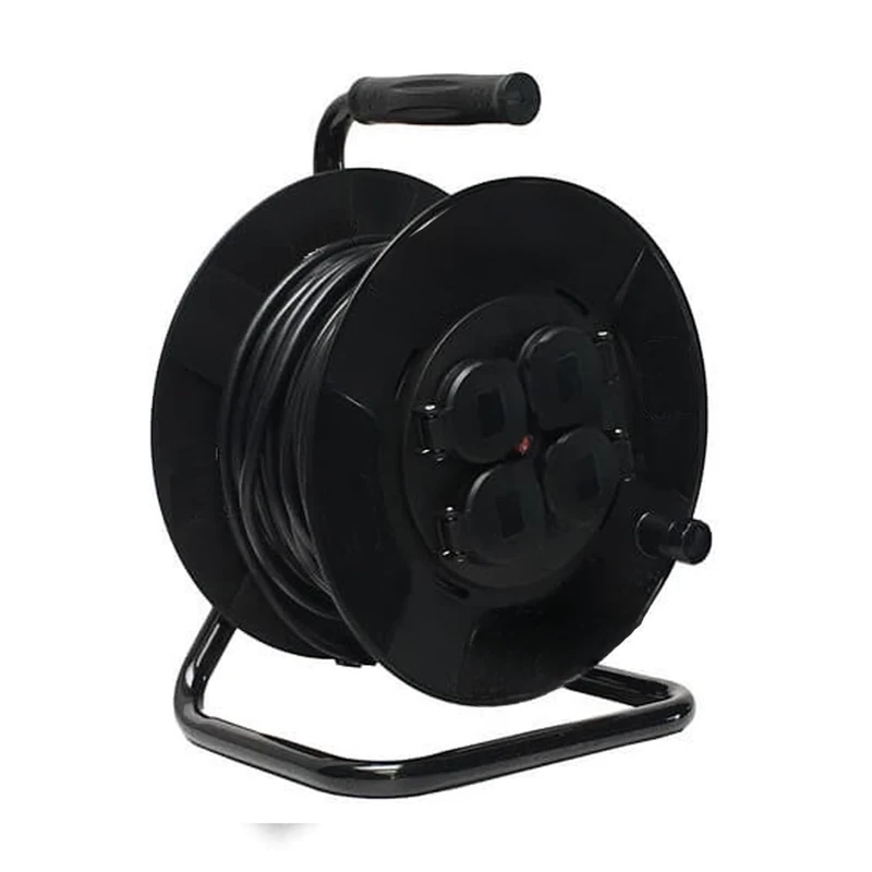 4 x 15 m Copper Cable Winder, 3 g x 1.5 mm, Equipped with Safety Thermostat. Ideal for Connecting Multiple Devices with a Maximum Power of 3250 W. Practical and Safe.