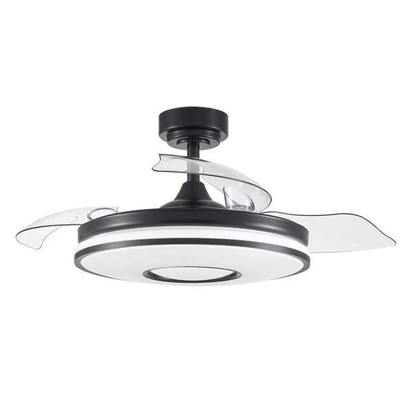 Zarivy DC Fan 48W 4800LM Black 3 Blades 6 Speeds 91D 3000-4000-6000K Remote with Memory and Timer for Home or Office Use.