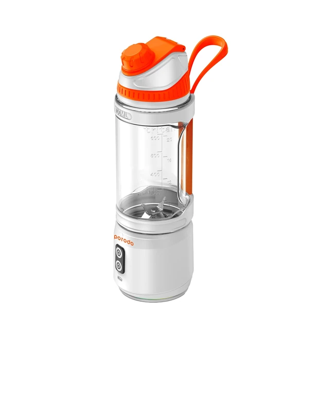 Porodo 240W 6 Blade Portable Blender 700ml with Functional Design, Powerful Motor Ice Crusher, Blending Time 30 Seconds/Cycle, Innovative Rotation Technology - White