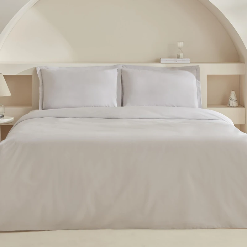 Karaca Home White Collection Lavin Double Bed Linen Stone - Image 1