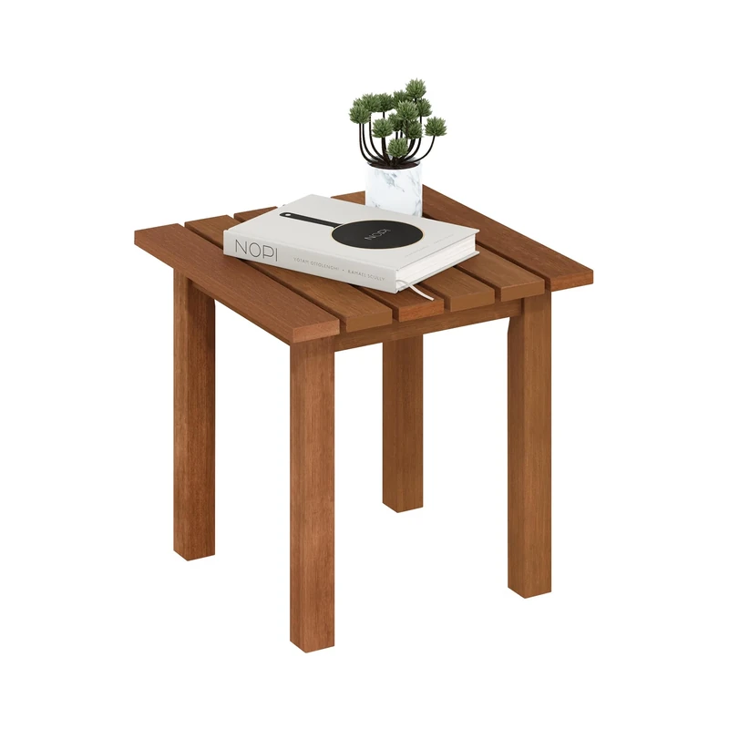 Furinno TIOMAN Patio Table, Outdoor Side Table, Patio End Table, Coffee Table in Teak Oil, for Patio, Garden, Porch, Natural
