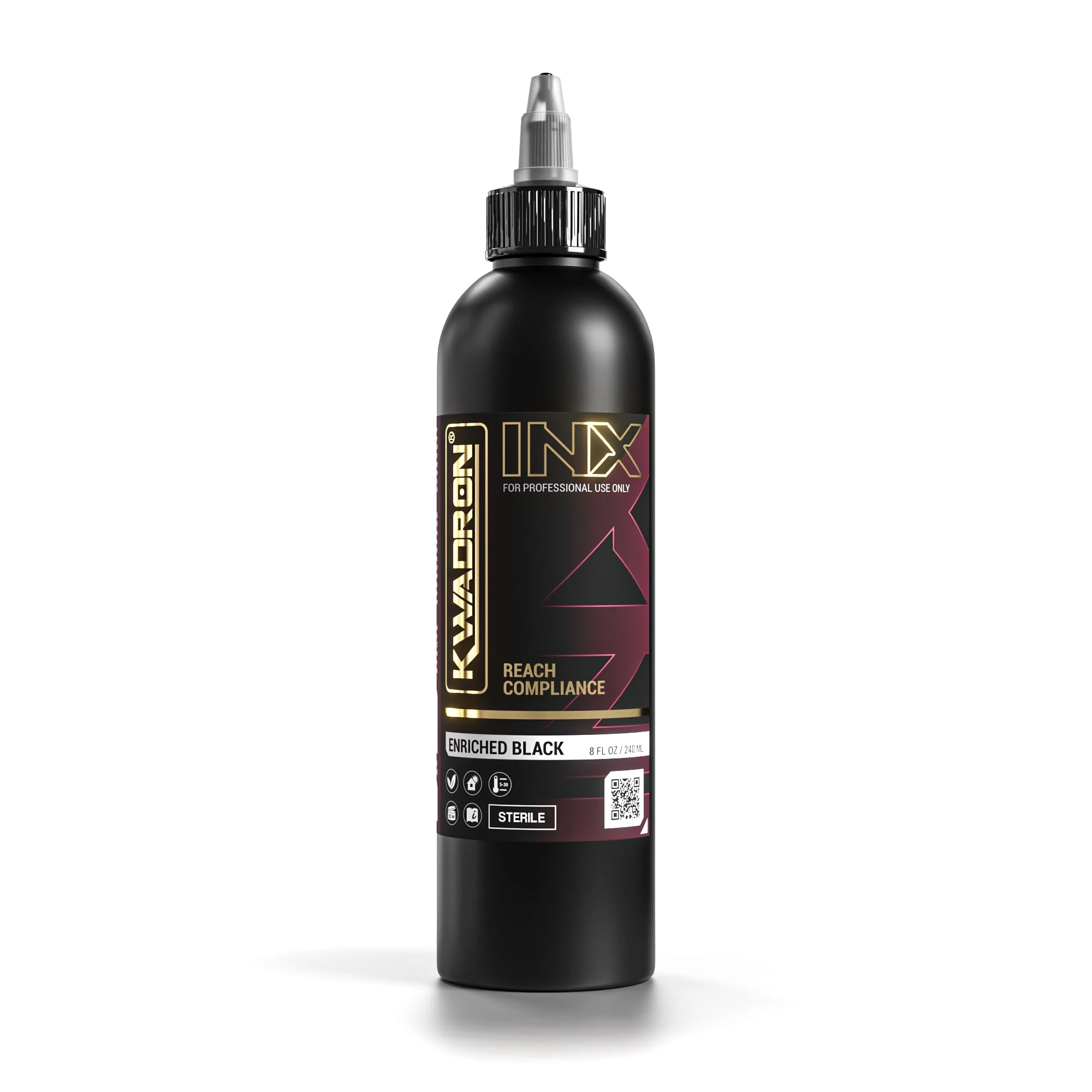 KWADRON INK Enriched BlacK 240 ml tattoo ink Reach conform