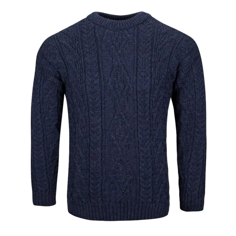 Nauticalia Classic Aran Jumper, Denim, XXL