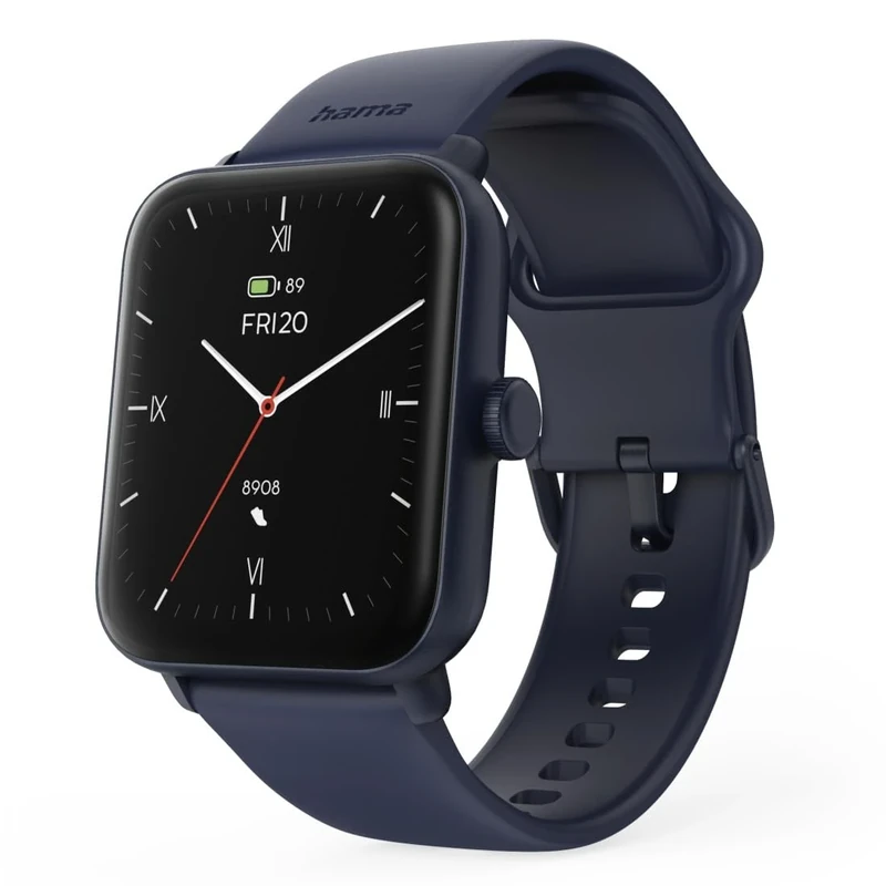 Hama 6010 inch GPS Smart Watch (Sports Watch, 1.65 Inch TFT Screen, Call Answer, Siri/Google Voice Control, IP68/3 ATM Waterproof), Blue