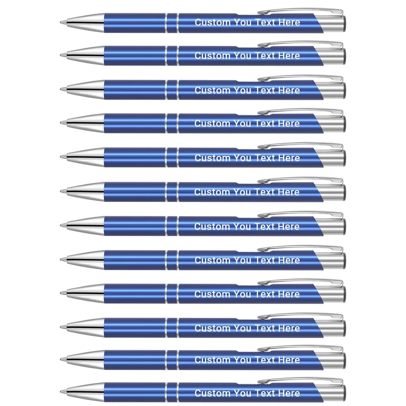 Zoonnis 400 Pcs Personalised Retractable Ballpoint Pens for Business Personalized Engraved Pen In Bulk for Women Men with Name Text Customised Pen Writing Custom Pen With Black Ink for School