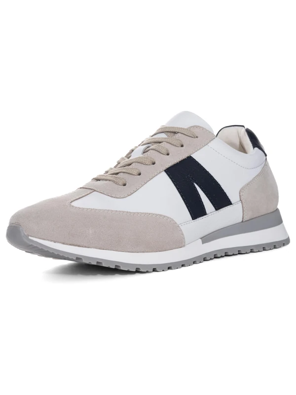 ARA Men's Gino Trainers, Beige, White, Blue, 10 UK