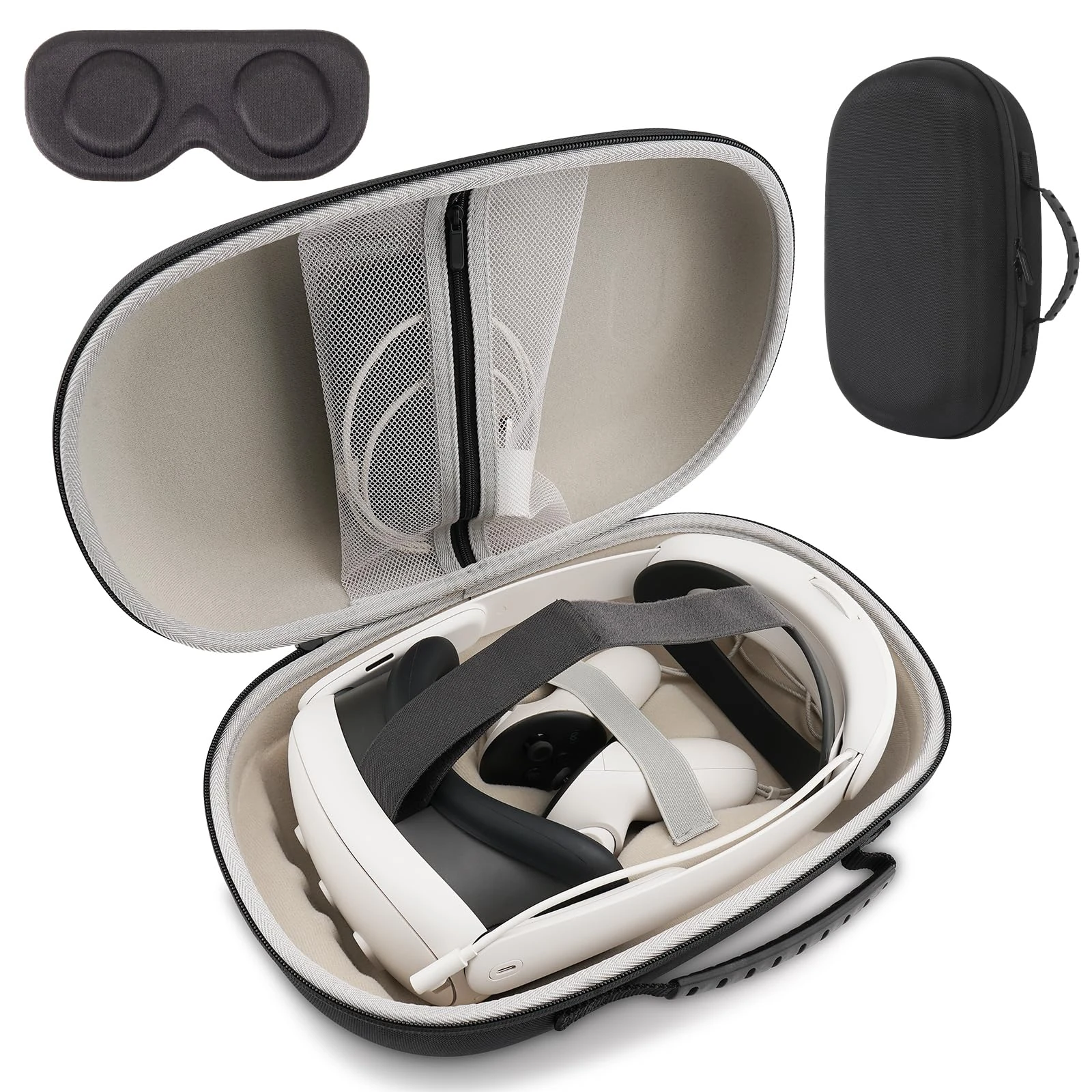XINGFUDAO Medium Carrying Case for Meta Quest 3/3S /Pico 4 Ultra, Travel Bag Compatible with Elite Head Strap and Accessories, Hard Box Suitable for Protection and Storage (Black, M)