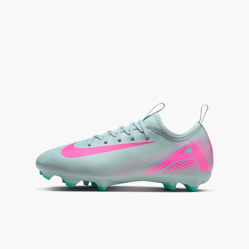 Nike Kid's Jr. Zoom Vapor 16 Academy FG/MG Football Shoe, Ocean Cube/Pink Blast, 1.5