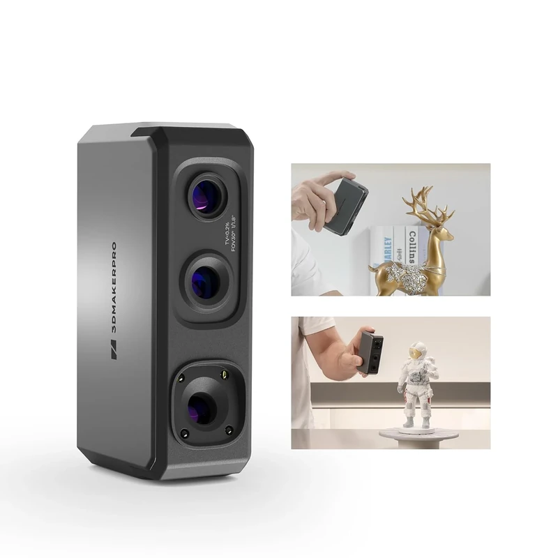 Handheld 3D Scanner for 3D Printer, 10FPS Fast Scanning Speed with Anti-Shake Lense and 0.02mm Precision on Windows/MacOS, 3DMakerpro Seal Lite [Standard Kit]