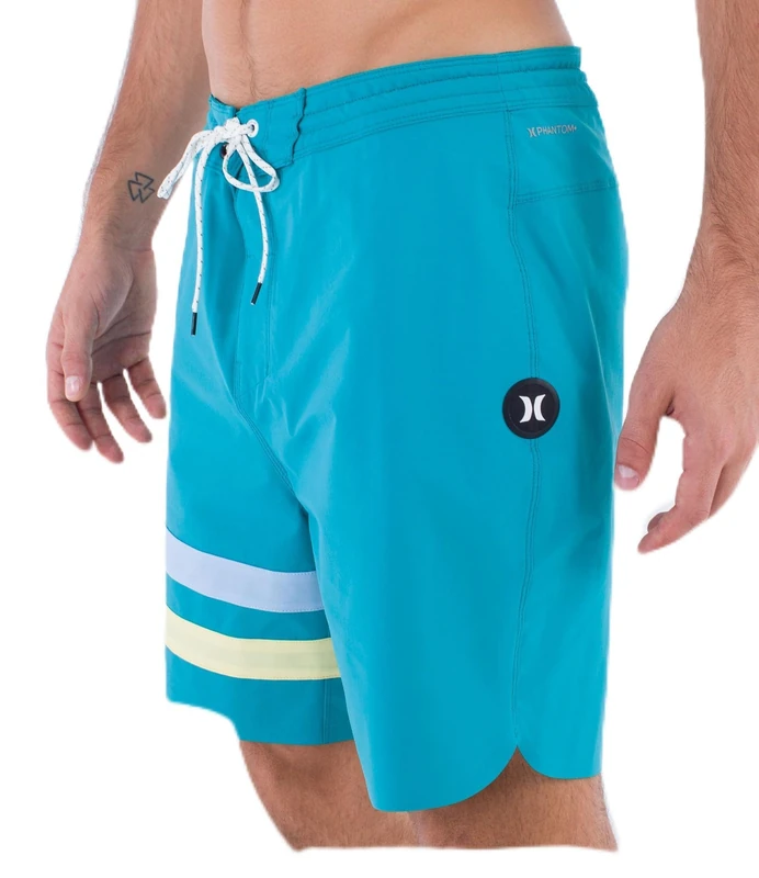 Hurley Men's Phntm Blck Prty Rngd 18 Swim Trunks, Total Turquiose, 36