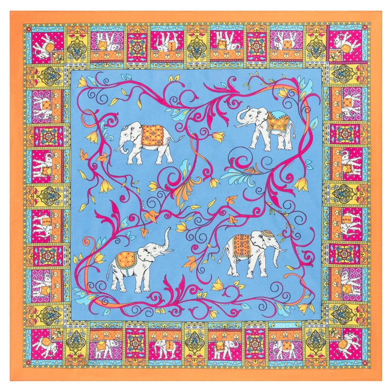 Roeckl Lucky Elephant 53 x 53 Cloth 5170 Multi Heaven, One Size, 5170 multi heaven, One Size