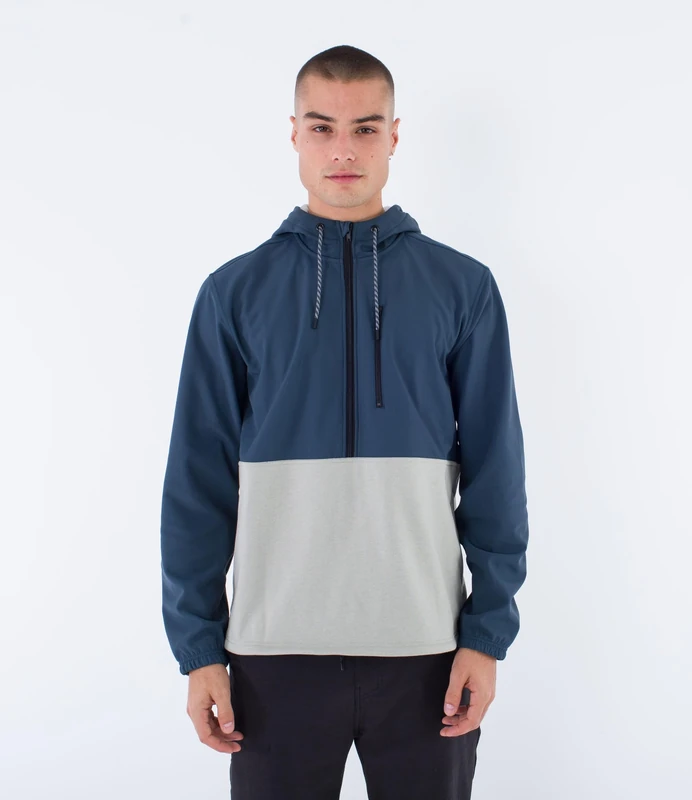 Hurley Men's Surplus Heat Fleece 1/2 Zip Sweatshirt, Armored Navy, L