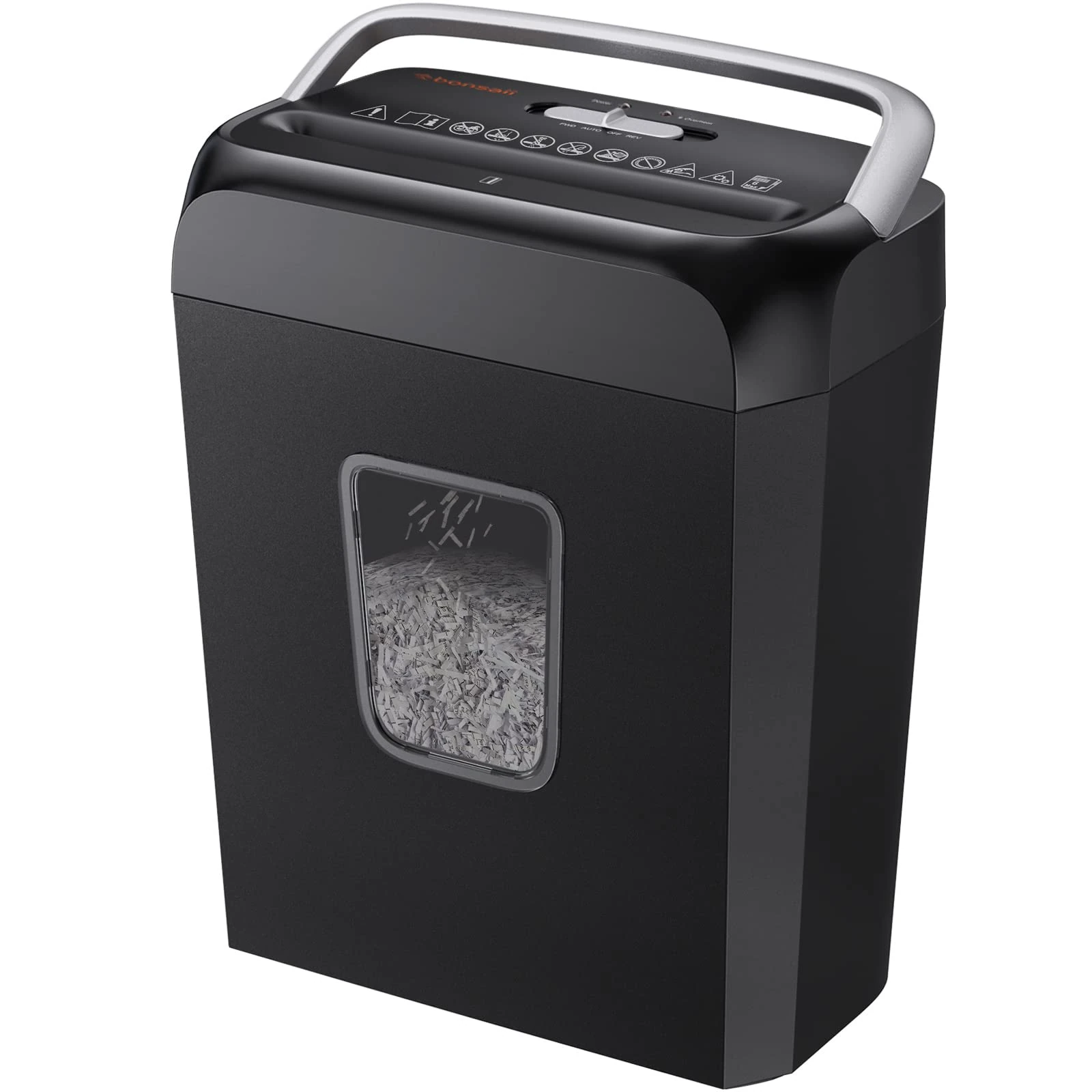 Bonsaii 6 Sheet Cross Cut Paper Shredder, Compact Shredder for Home & Small Office Use, Shreds Credit Cards, Staples, and Clips, Portable Handle Design, 13L Bin (C237-B Upgrade Version)