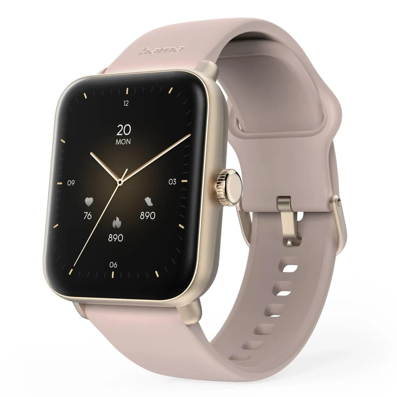 Hama 6010 Inch GPS Smart Watch (Sports Watch, 1.65 Inch TFT Screen, Call Answer, Siri/Google Voice Control, IP68/3 ATM Waterproof), Rose Gold