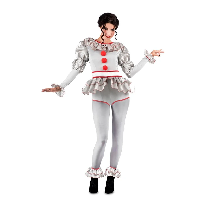 viving - Costume Sinister Clown Body, Stockings And Anklets with Ruffle Size L (1)